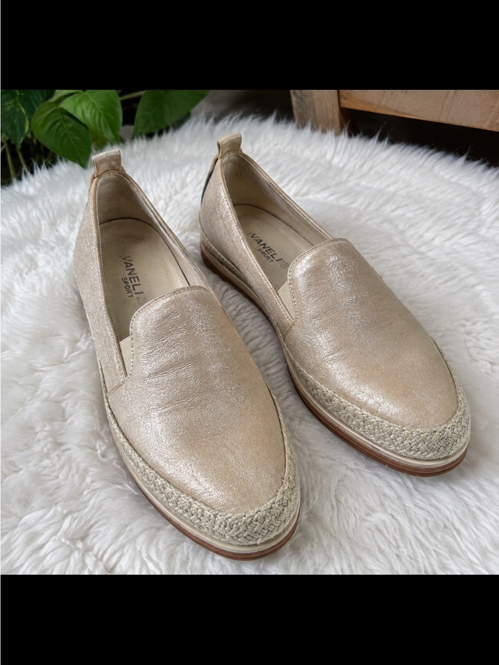 Vaneli Beige Slip-On Espadrille Loafers
